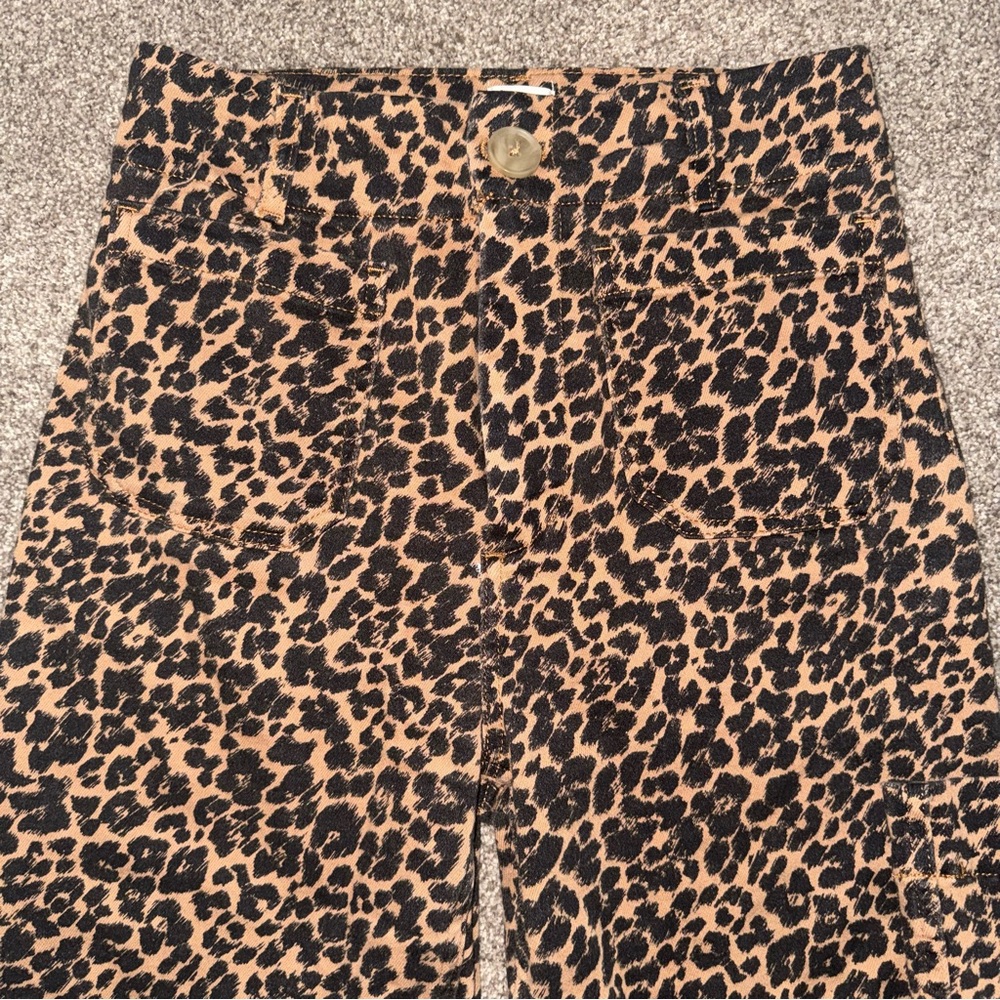 Anthropologie Maeve The Colette cropped pant animal print 29